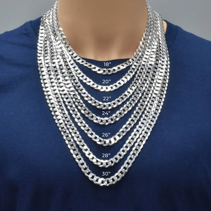 925 Sterling Silver Curb 200 Chain or Bracelet 7.9mm