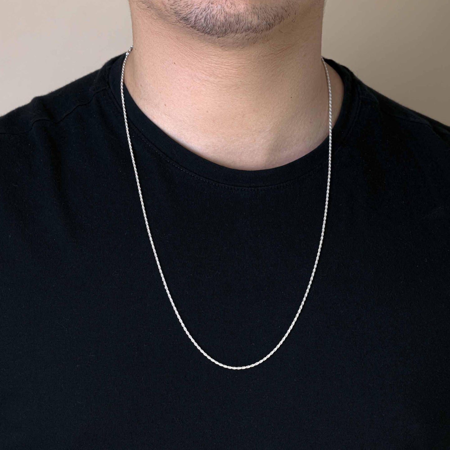 Silver Rope 040 Chain or Bracelet 2mm