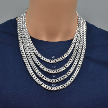 Silver Miami Cuban 250 9.1mm Chain or Bracelet Box Lock