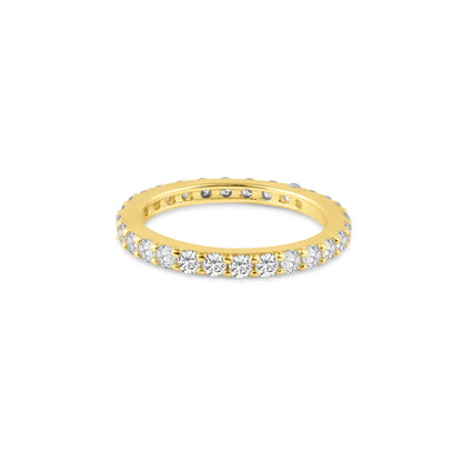925 Sterling Silver Gold Plated Clear CZ Stackable Eternity Ring