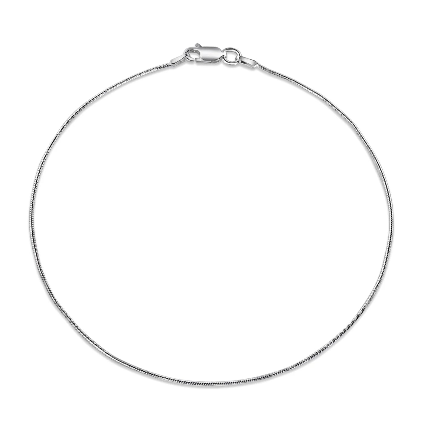 Silver Round Snake 025 Chain or Bracelet 1.2mm