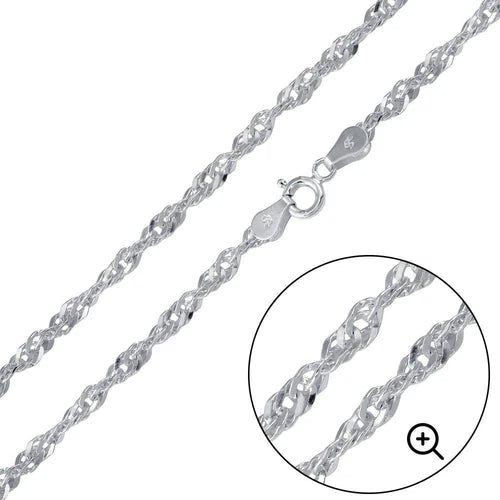 925 Sterling Silver Singapore 050 Chain 2.8mm