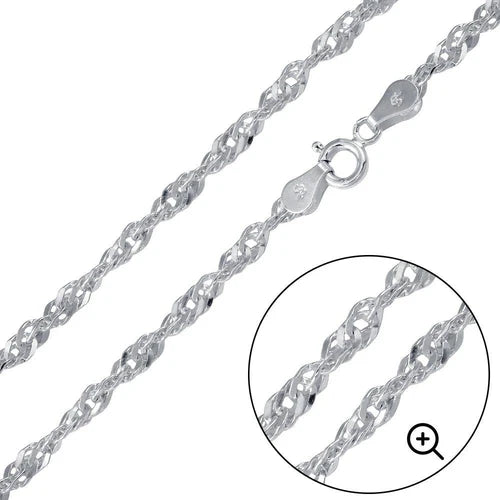 Silver Singapore 060 Chain 3.3mm