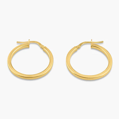 925 Sterling Silver Gold Plated 2mm Hoop Earring