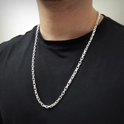 925 Sterling Silver Diamond Cut Forzatina Link 080 Chain 2.3mm