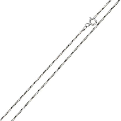 925 Sterling Silver Rhodium Plated Round Box 024 Chain 1.25mm