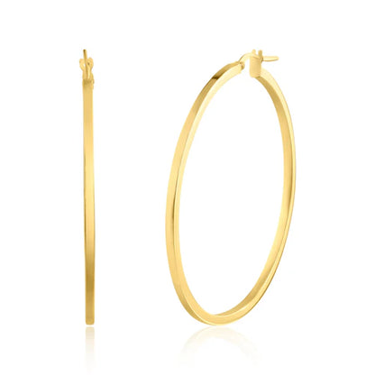925 Sterling Silver Gold Plated 2mm Hoop Earring