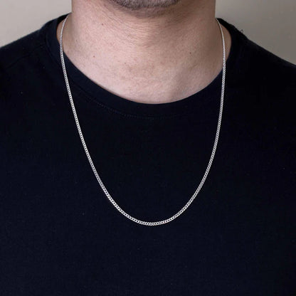 925 Sterling Silver Curb 080 2.8mm Chain or Bracelet