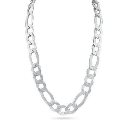 925 Sterling Silver Figaro 300 Chain or Bracelet 11.9mm