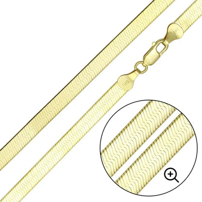 925 Sterling Silver Gold Plated Herring Bone 060 Chain or Bracelet 5.5mm