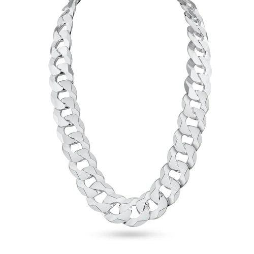 925 Sterling Silver Curb 350 Chain or Bracelet 12.5mm