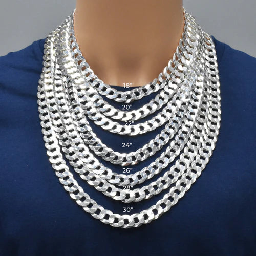 925 Sterling Silver Curb 350 Chain or Bracelet 12.5mm