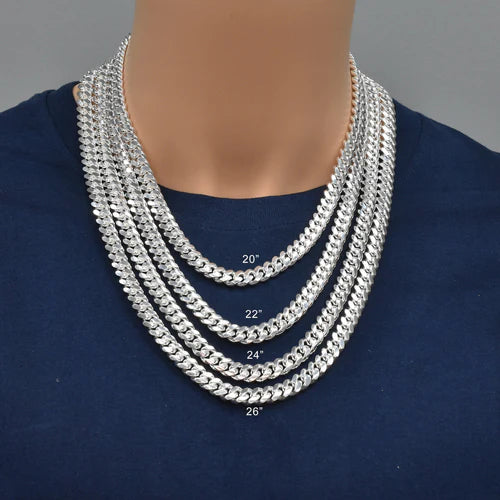 925 Sterling Silver Miami Cuban 250 8.8mm Chain or Bracelet