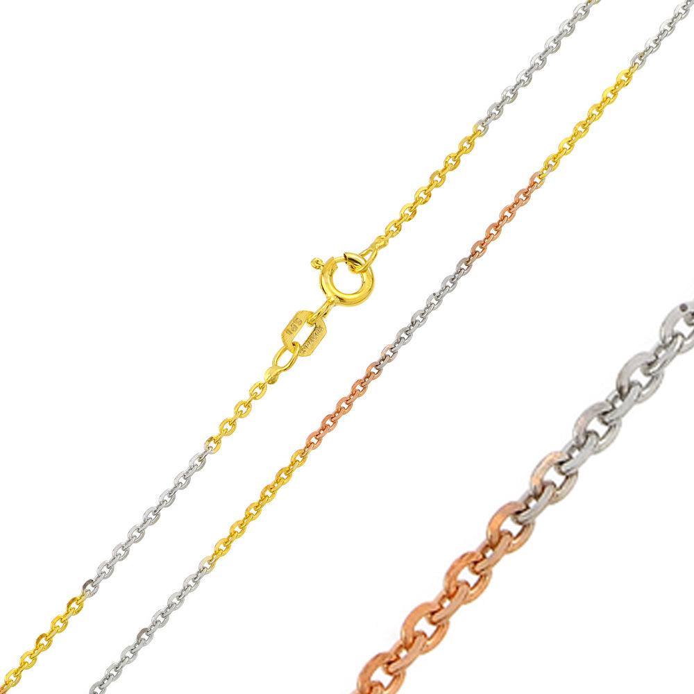 925 Sterling Silver Diamond Cut Edge Rolo Chain