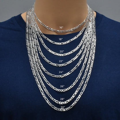 Silver Figaro 120 4.9mm Chain or Bracelet