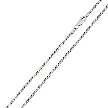 925 Sterling Silver Rhodium Plated Round Box 040 Chain 2mm