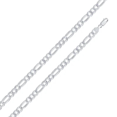 Silver Figaro 180 Chain or Bracelet 7.8mm