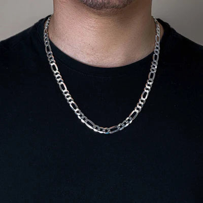 Silver Figaro 180 Chain or Bracelet 7.8mm