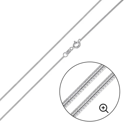 925 Sterling Silver Round Snake 015 Chain 0.8mm