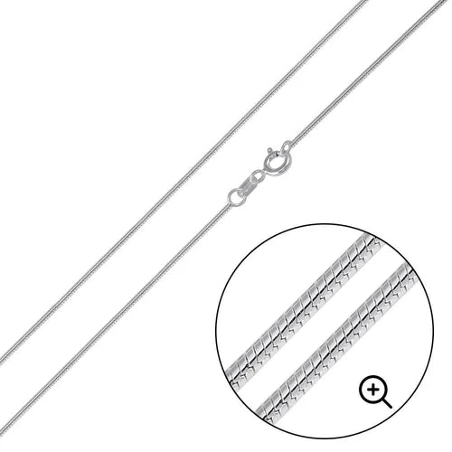 925 Sterling Silver Round Snake 015 Chain 0.8mm