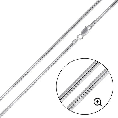 925 Sterling Silver Round Snake 040 Chain or Bracelet 1.6mm