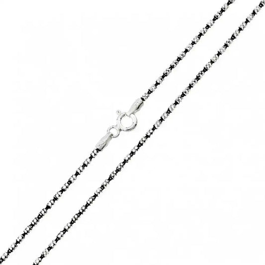 925 Sterling Silver Black Rhodium Plated Tube 2 Brite FT B-W DC 030 Chain