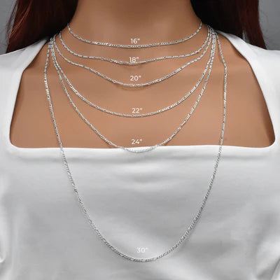 Silver Figaro 050 1.7mm Chains or Bracelet