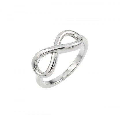 925 Sterling Silver Rhodium Plated Infinity Ring