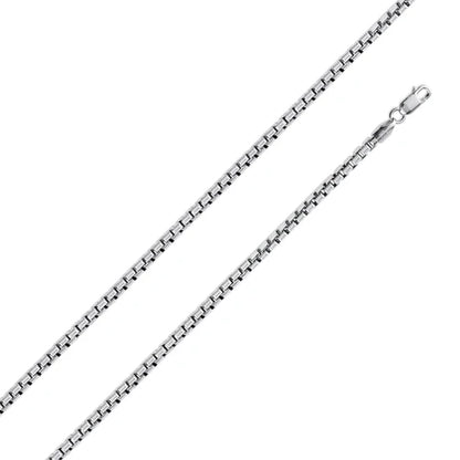 925 Sterling Silver Round Box Chain