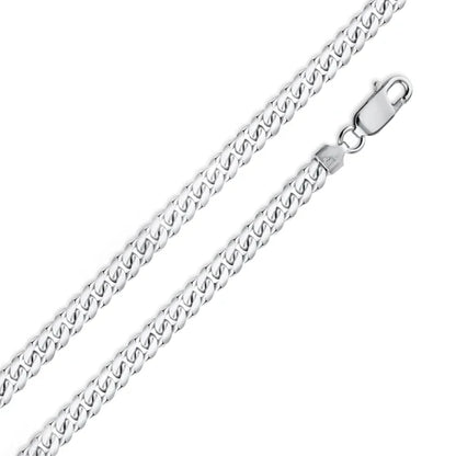 925 Sterling Silver Miami Cuban 220 7.6mm Chain or Bracelet