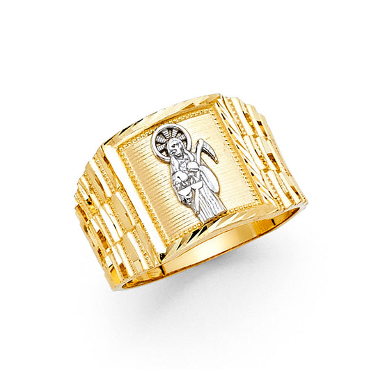 14K Men’s Two-Tone Santa Muerte Ring