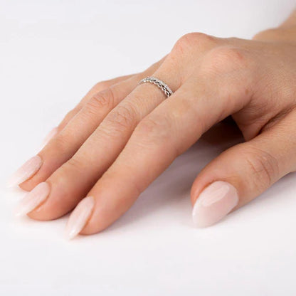 925 Sterling Silver Rhodium Plated Micro Eternity CZ Ring