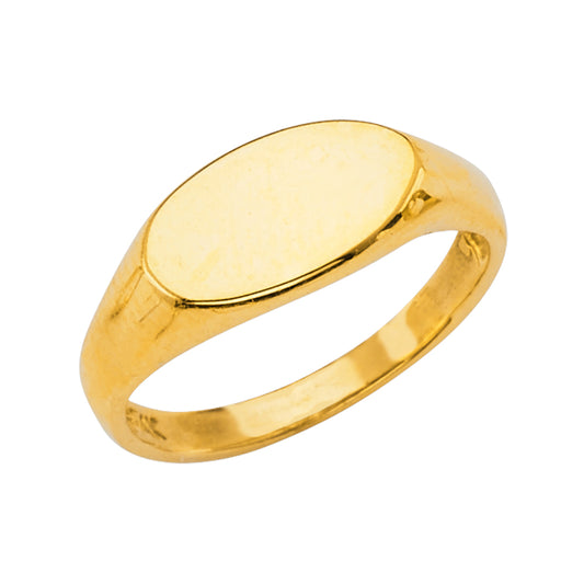14K Yellow Gold Oval Signet Children's Ring