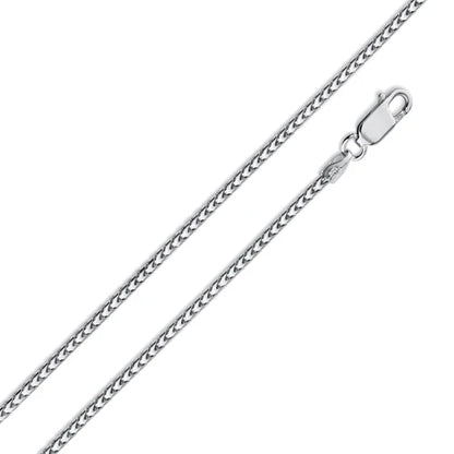 925 Sterling Silver Rhodium Plated Franco 130 Chain 1.3mm