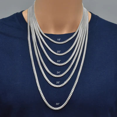 925 Sterling Silver Miami Cuban 150 Chain or Bracelet 4.9mm