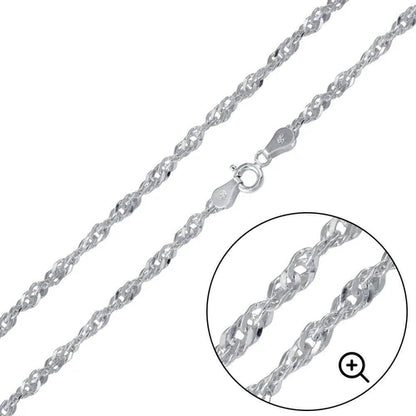 925 Sterling Silver Singapore 040 Chain 2.4mm