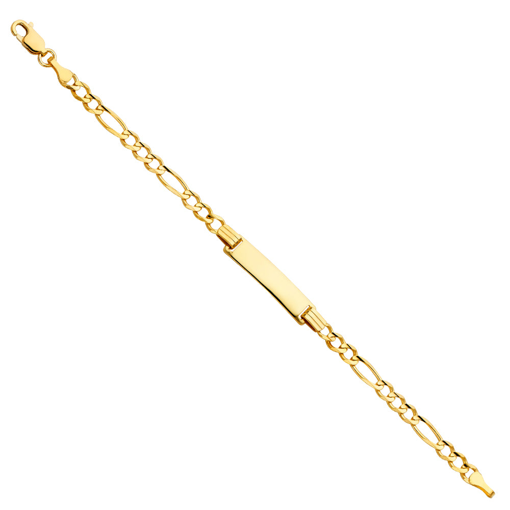 14K Yellow Gold Figaro Link Children’s ID Bracelet