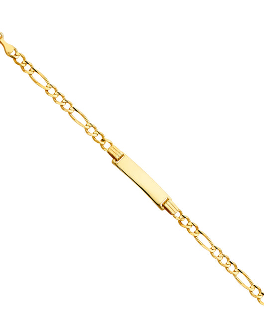 14K Yellow Gold Figaro Link Children’s ID Bracelet
