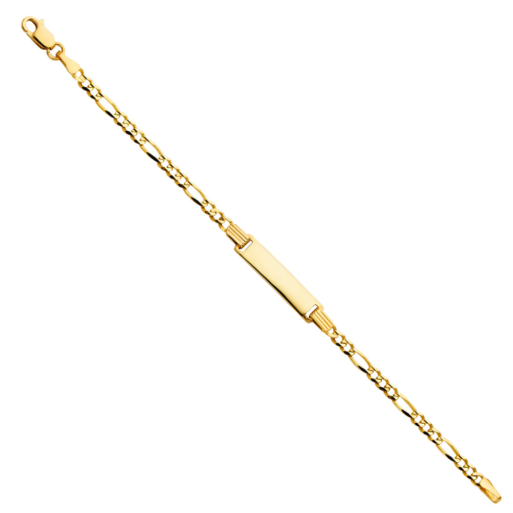 14K Yellow Gold Figaro Link Children’s ID Bracelet