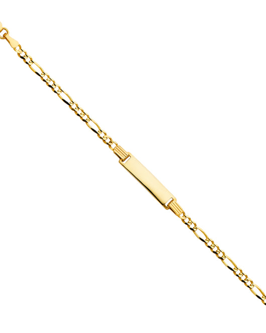 14K Yellow Gold Figaro Link Children’s ID Bracelet