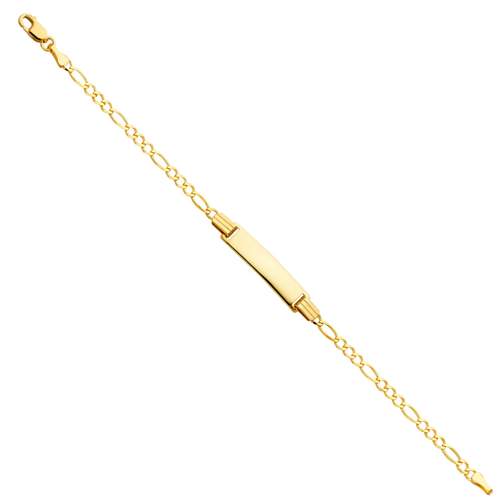 14K Yellow Gold Figaro Link Children’s ID Bracelet