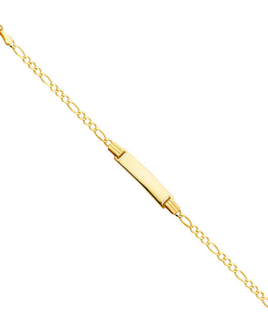 14K Yellow Gold Figaro Link Children’s ID Bracelet