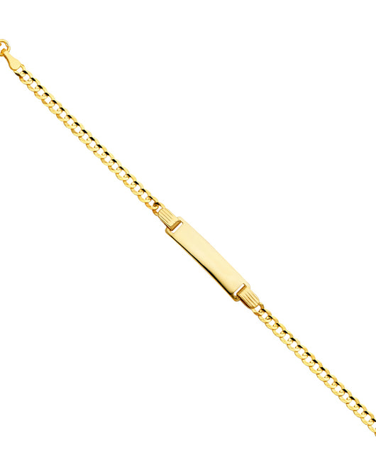 14K Yellow Gold Children’s Curb Link ID Bracelet