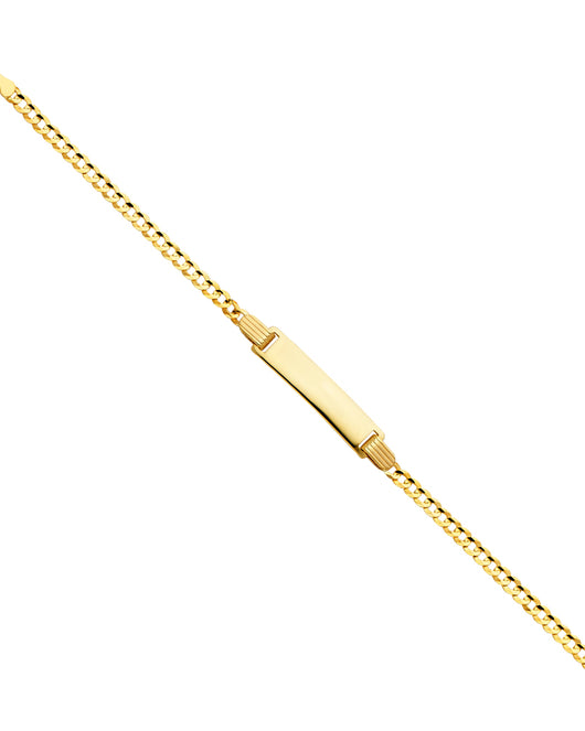 14K Yellow Gold Children’s Curb Link ID Bracelet