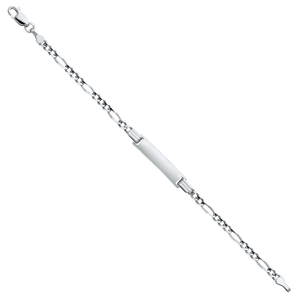 14K White Gold Children’s Figaro Link ID Bracelet