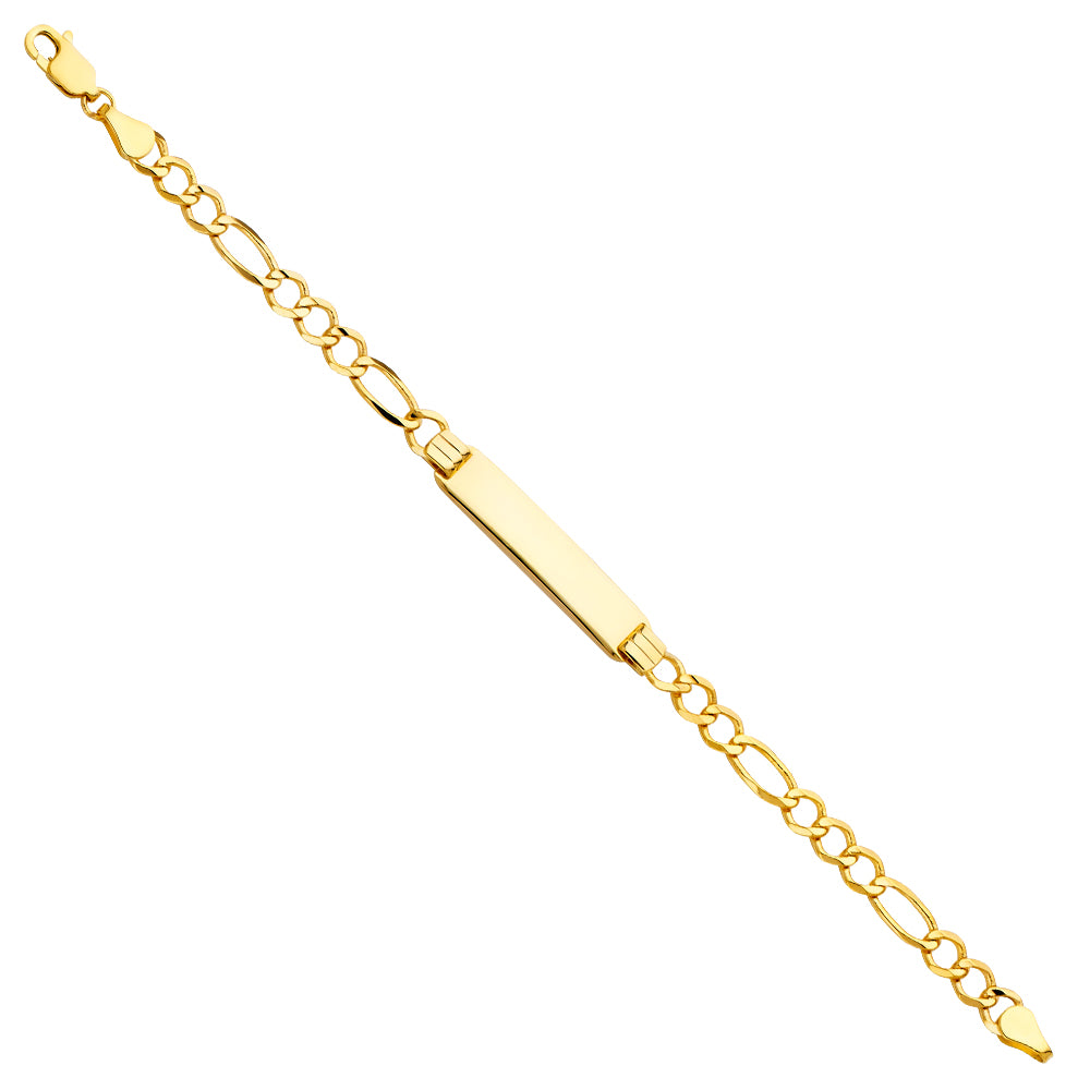 14K Yellow Gold Figaro Link Children’s ID Bracelet