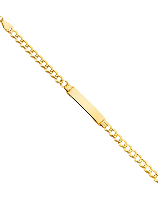 14K Yellow Gold Children’s Curb Link ID Bracelet
