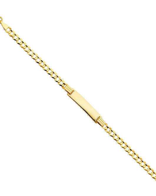 14K Yellow Gold Children’s Curb Link ID Bracelet