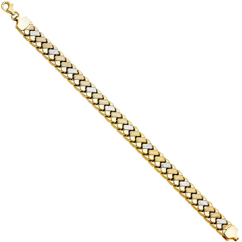 14K Yellow Gold Diamond Cut Woven Design Women's Bracelet size 7.5"