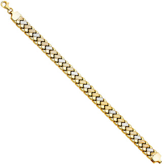 14K Yellow Gold Diamond Cut Woven Design Women's Bracelet size 7.5